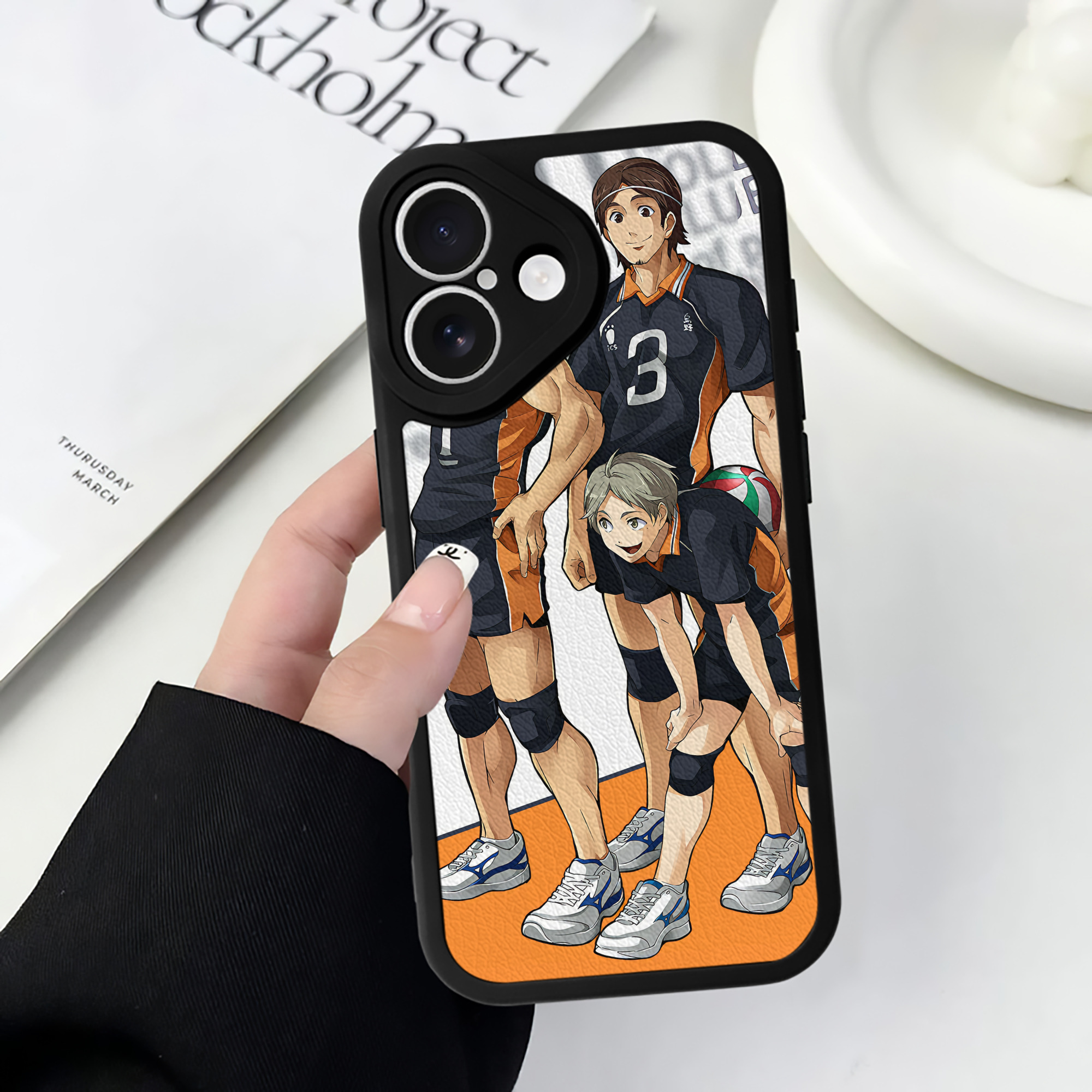 （画像用） ハイキュー!! Haikyu!! 【iPhone 16シリーズ対応】シリコンスマホケース（レザー調） 材質：シリコン